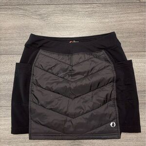 Black Quilted Winter Mini Skirt
